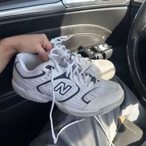 New Balance White and Navy Sneakers